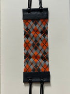argyle bracelet - gunmetal, pewter, orange