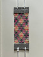 argyle bracelet - silver, grey, cream, neon pink
