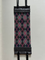 argyle bracelet - silver, grey, twilight, neon pink