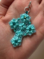 cross pendant - aqua
