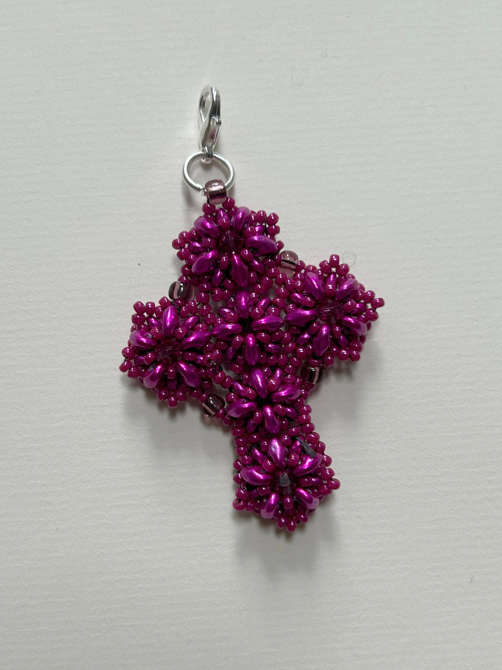cross pendant - dark fuchsia