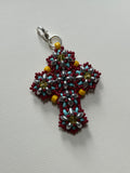 cross pendant - red, light blue, yellow