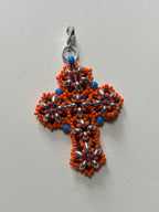 cross pendant - orange, purple, blue