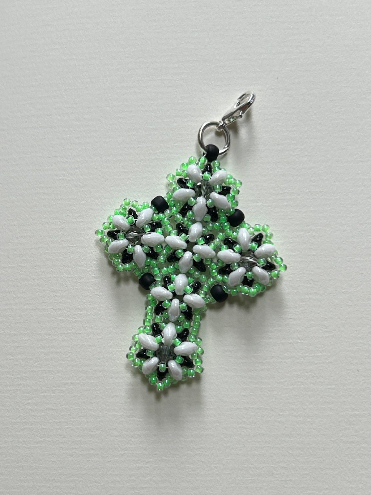 cross pendant - white, black, neon green