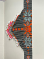 skull choker - grey, orange, aqua, pink