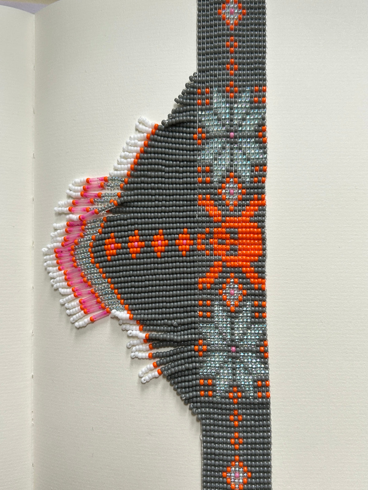skull choker - grey, orange, aqua, pink