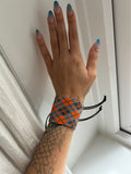 argyle bracelet - gunmetal, pewter, orange